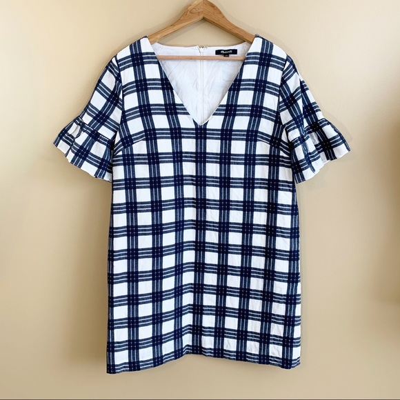 Madewell plaid dress bell sleeve tunic RELISTED - Picture 3 of 13